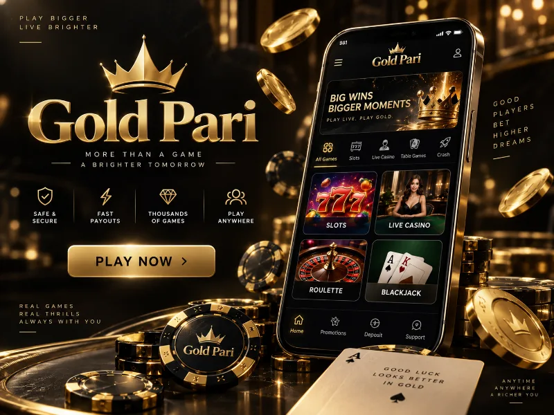 GoldPari mobil kazino interfeysi smartfon ekranida